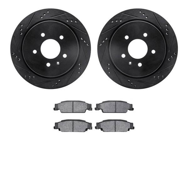 Dynamic Friction Co 8502-46007, Rotors-Drilled and Slotted-Black with 5000 Advanced Brake Pads, Zinc Coated 8502-46007